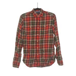 American Eagle Plaid Flannel Shirt Red and Green Size XS Christmas Holiday